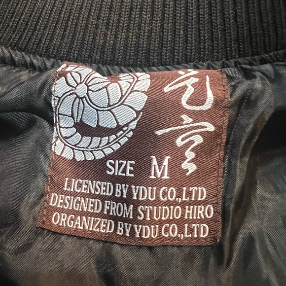 Vtg Sukajan Studio Hiro Satin Bomber Jacket Embroidered Dragons Unisex Medium - Picture 8 of 10